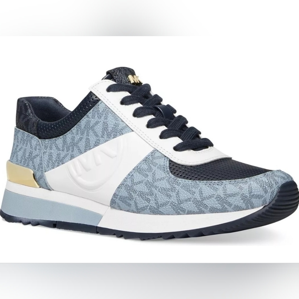Michael Kors Navy and White Patterned Sneakers